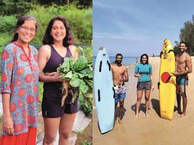 Regina Cassandra spends time farming at an organic farm in Karnakata