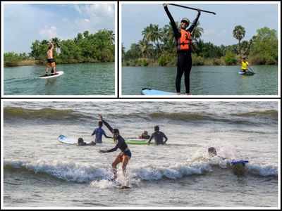 Diganth and Aindrita head to Mangaluru for surfing lessons