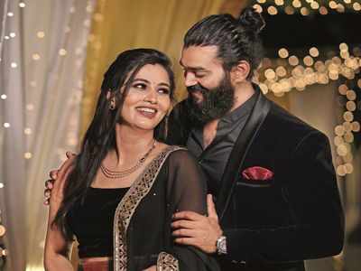 Neha Gowda and husband Chandan on a reality game show