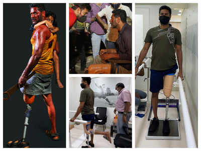 Prabhudeva learns to walk with prosthetic leg for his next