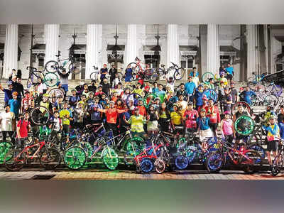 Mumbai cyclists embark on a fun Diwali ride around the city at night