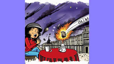 Meteorite strikes a woman having coffee in France