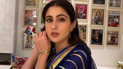 Sara Ali Khan poses as the doppelganger of mother Amrita Singh in an elegant blue ethnic wear - Pics inside