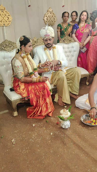 A Konkani-themed traditional wedding for Manvita Kamath and Arun